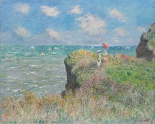 莫奈海边悬崖油画图片