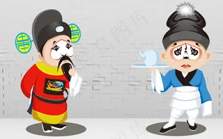 三维立体粤曲文化京剧戏剧电视客厅背...