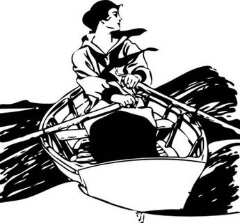 在划艇剪贴画的女孩