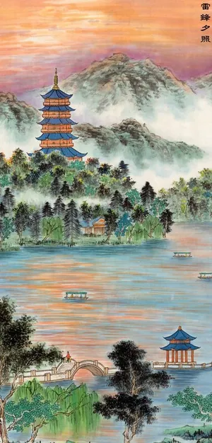 雷峰夕照图片