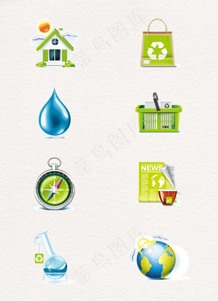 绿色环保生活元素设计eps,ai矢量模版下载