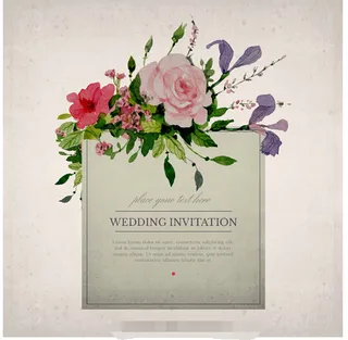 水彩花朵矢量素材下载