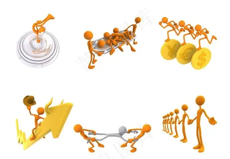 金黄色3D小人图片