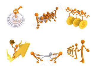 金黄色3D小人图片