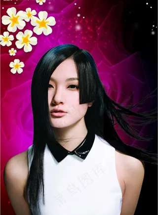 扣好的长发美女图片