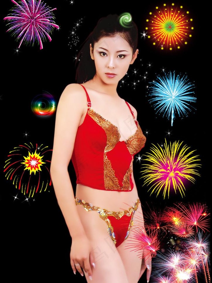 美女内衣模特图片psd模版下载