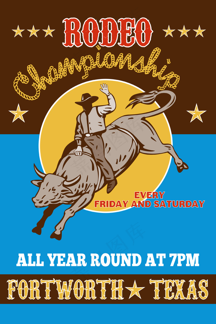 美国牛仔骑公牛