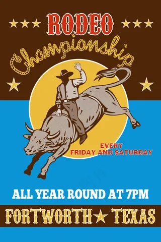 美国牛仔骑公牛