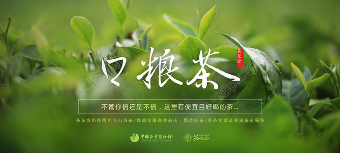 茶友会口粮茶网站海报设计