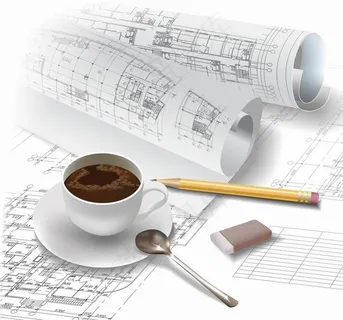 建筑工程图 咖啡 办公用品图片 建筑工程图 咖啡 办公用品图片