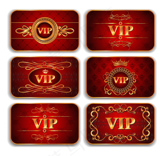 烫金花纹VIP卡片矢量素材