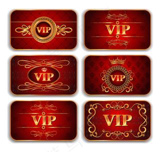 烫金花纹VIP卡片矢量素材