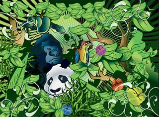 熊猫保护矢量素材