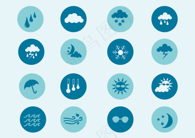 季节天气图标icon矢量