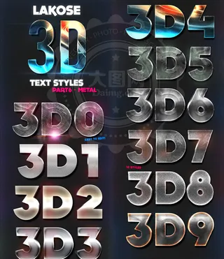 10款银色和颓废金属质感字体样式