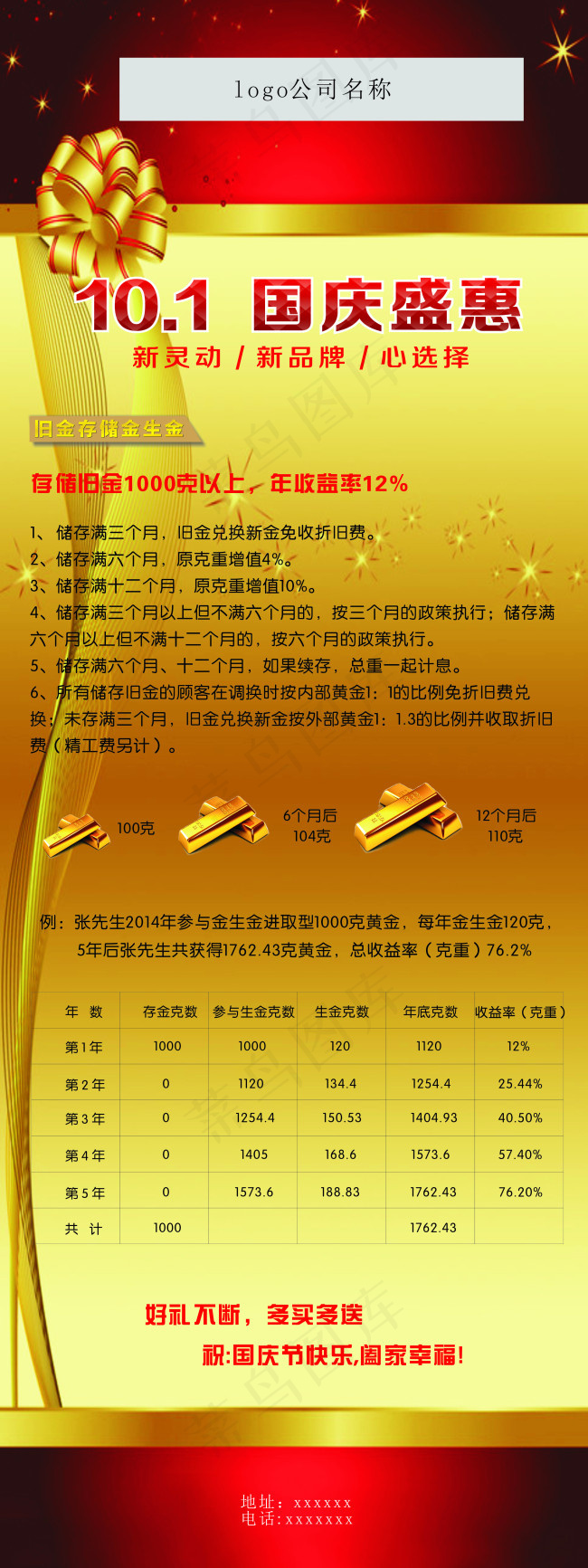 国庆盛惠展架cdr矢量模版下载