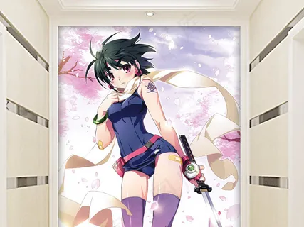 风中性感美少女战士剑客日本手绘现代...