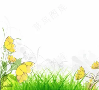 矢量春天花卉插图