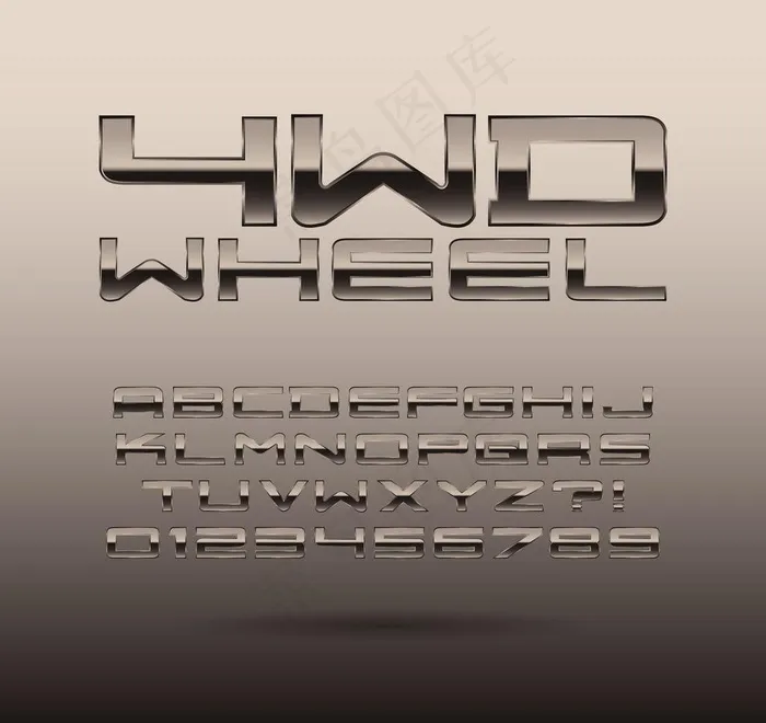 金属字母 不锈钢 字图片eps,ai矢量模版下载