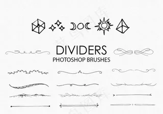 手绘分割线和分隔符PS笔刷