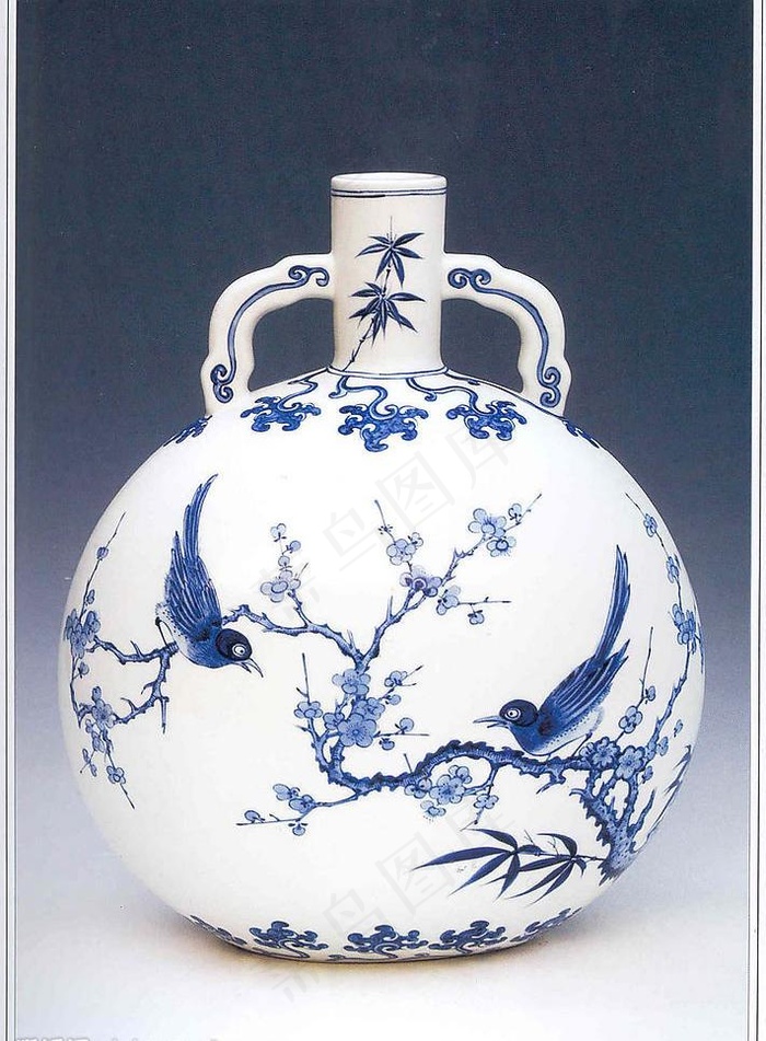 青花瓷双耳扁瓶