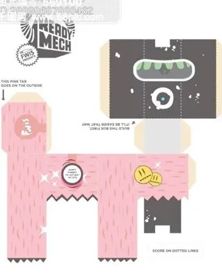 时尚个性图案包装盒矢量印制加工图