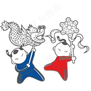 新年舞龙素材免扣png