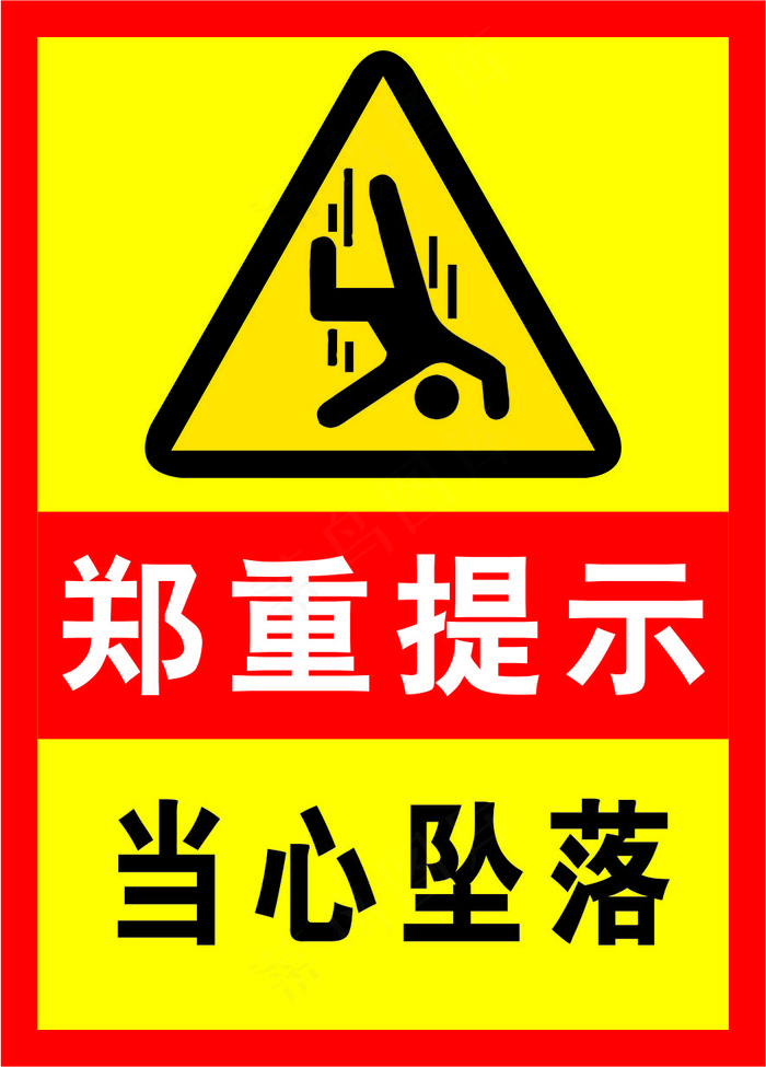08当心坠落海报警示标志