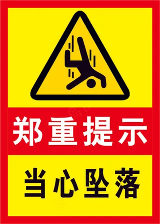 08当心坠落海报警示标志