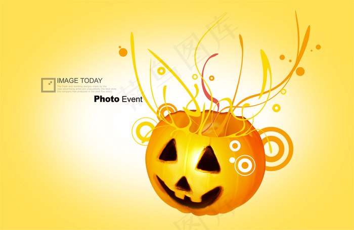 可爱的万圣节南瓜灯PSD设计