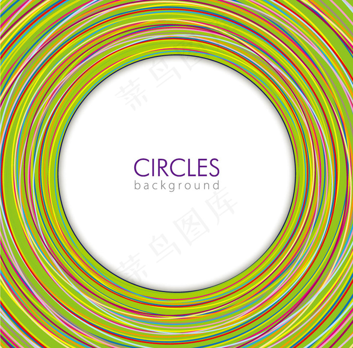 缤纷彩环圆形矢量素材