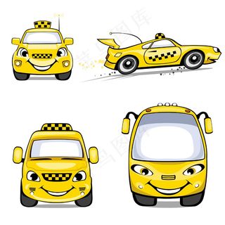 实际的出租车标志标签设计矢量素材0...