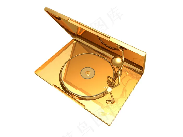 唱片上的金色3D小人