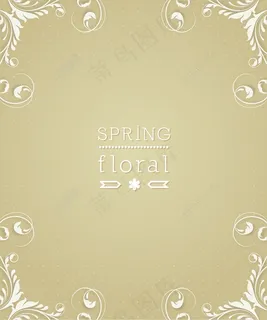 春天开花的花卉背景矢量插画