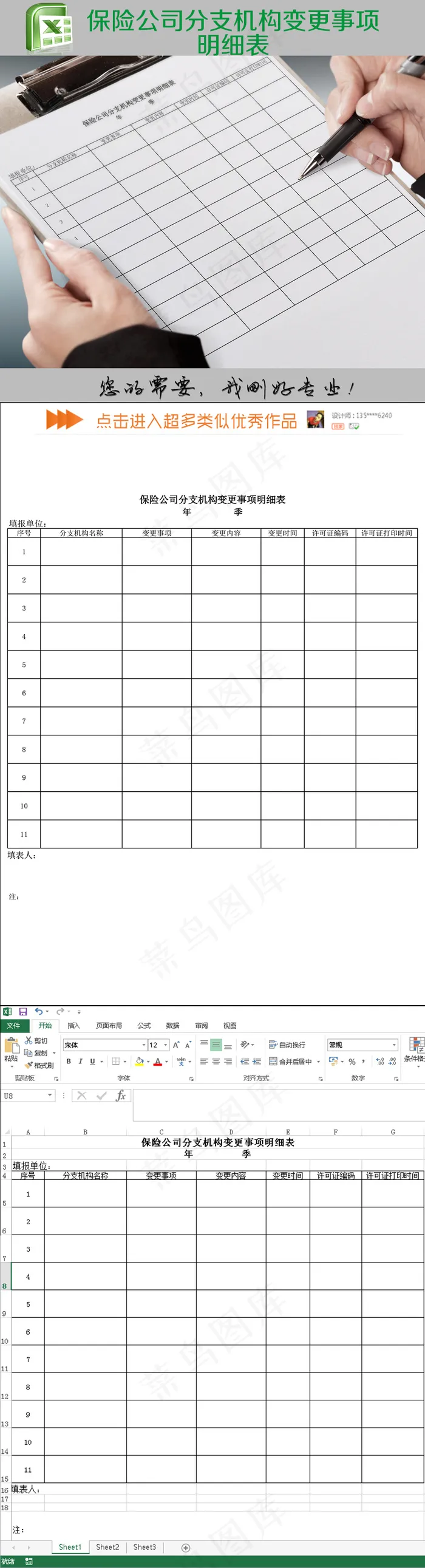 保险公司分支机构变更事项明细表