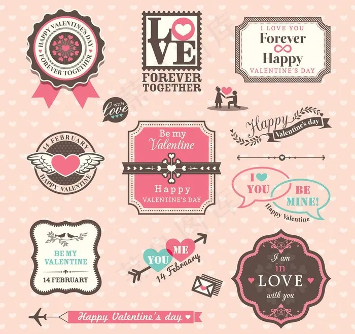 情人节图片eps,ai矢量模版下载