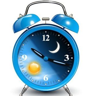 可爱的蓝色闹钟设计矢量