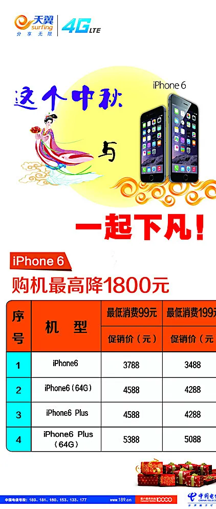 电信苹果手机X展架图片psd模版下载