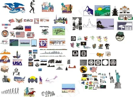 标识 植物动物 矢量