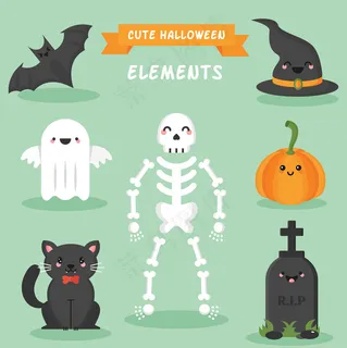 可爱万圣节元素