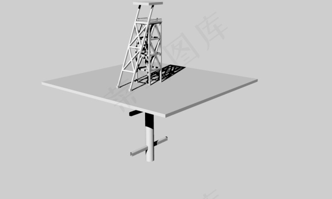 矿山副井井架ai矢量模版下载