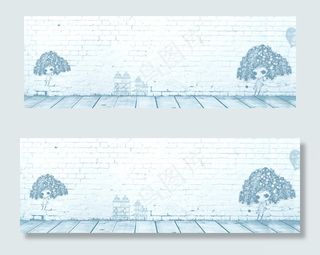 手绘卡通墙背景　