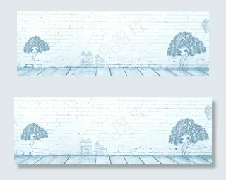 手绘卡通墙背景　