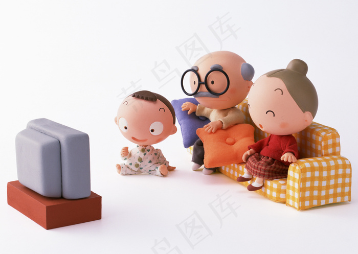 爷爷奶奶看电视图片