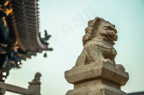 古庙石狮图片 古庙石狮图片