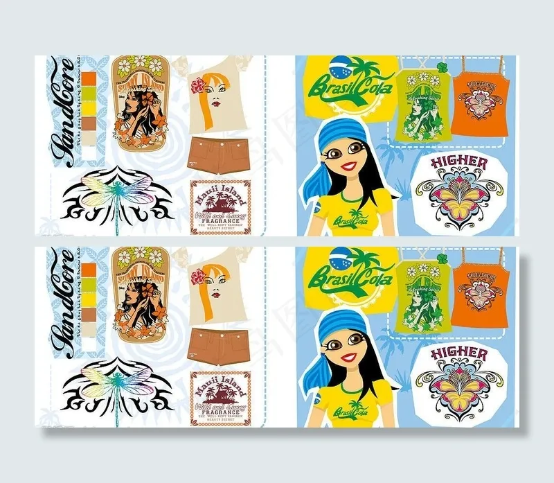 体恤图案图片ai矢量模版下载