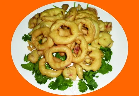 香炸鱿鱼圈图片