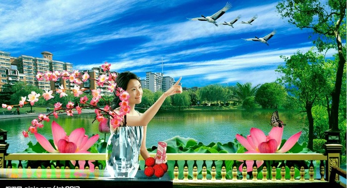 荷花湖畔房地产图片(3659X2195(DPI:300))psd模版下载