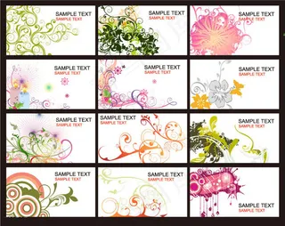 花纹名片模板设计矢量素材