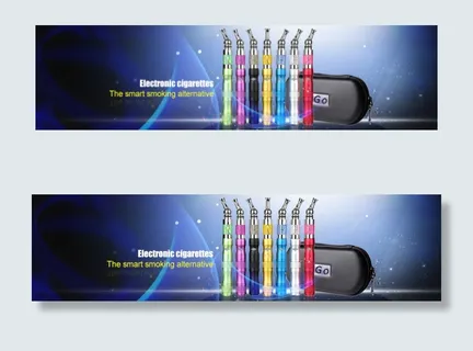 原创x6电子烟海报蓝色背景素材